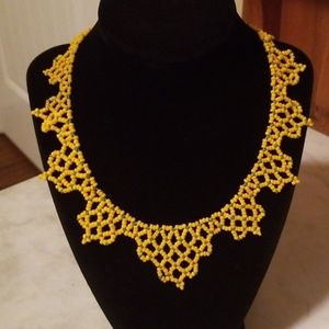 Yellow beaded necklace